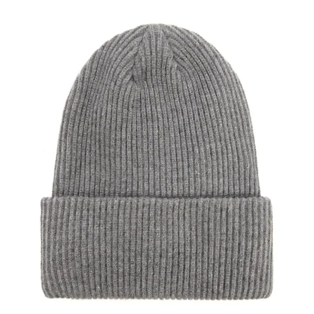 Ribbed Gray Beanie
